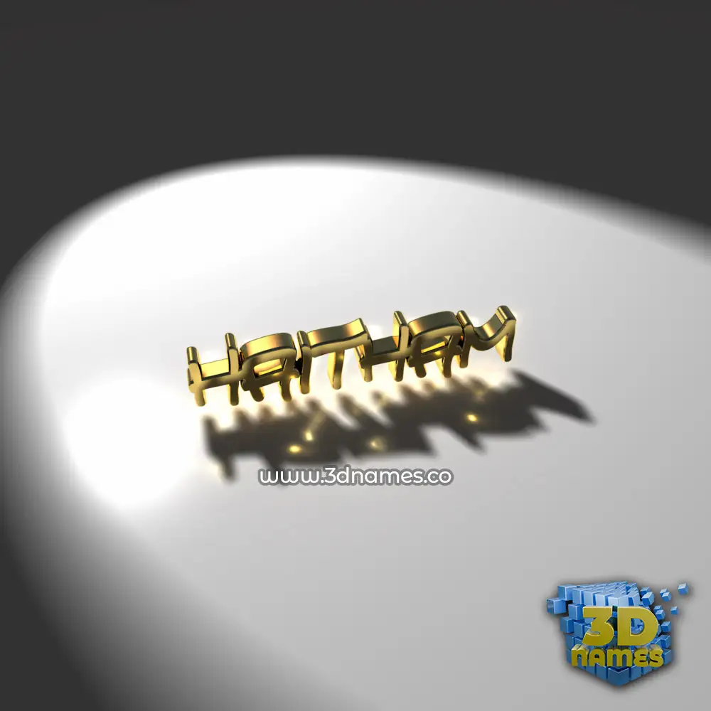 haitham in Gold Shine style - 3D name wallpaper