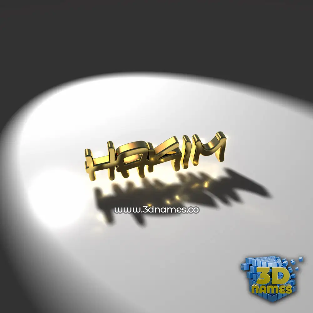 hakim in Gold Shine style - 3D name wallpaper