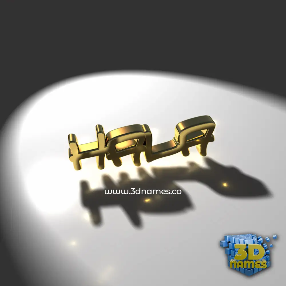 hala in Gold Shine style - 3D name wallpaper