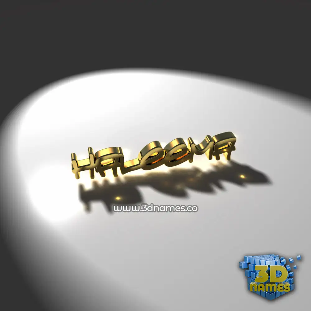 haleema in Gold Shine style - 3D name wallpaper