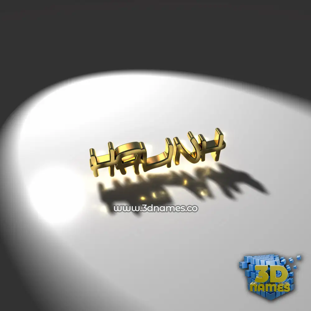 halinh in Gold Shine style - 3D name wallpaper