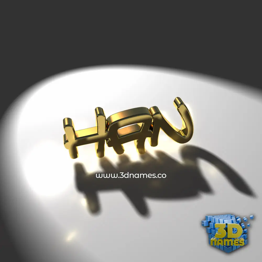 han in Gold Shine style - 3D name wallpaper