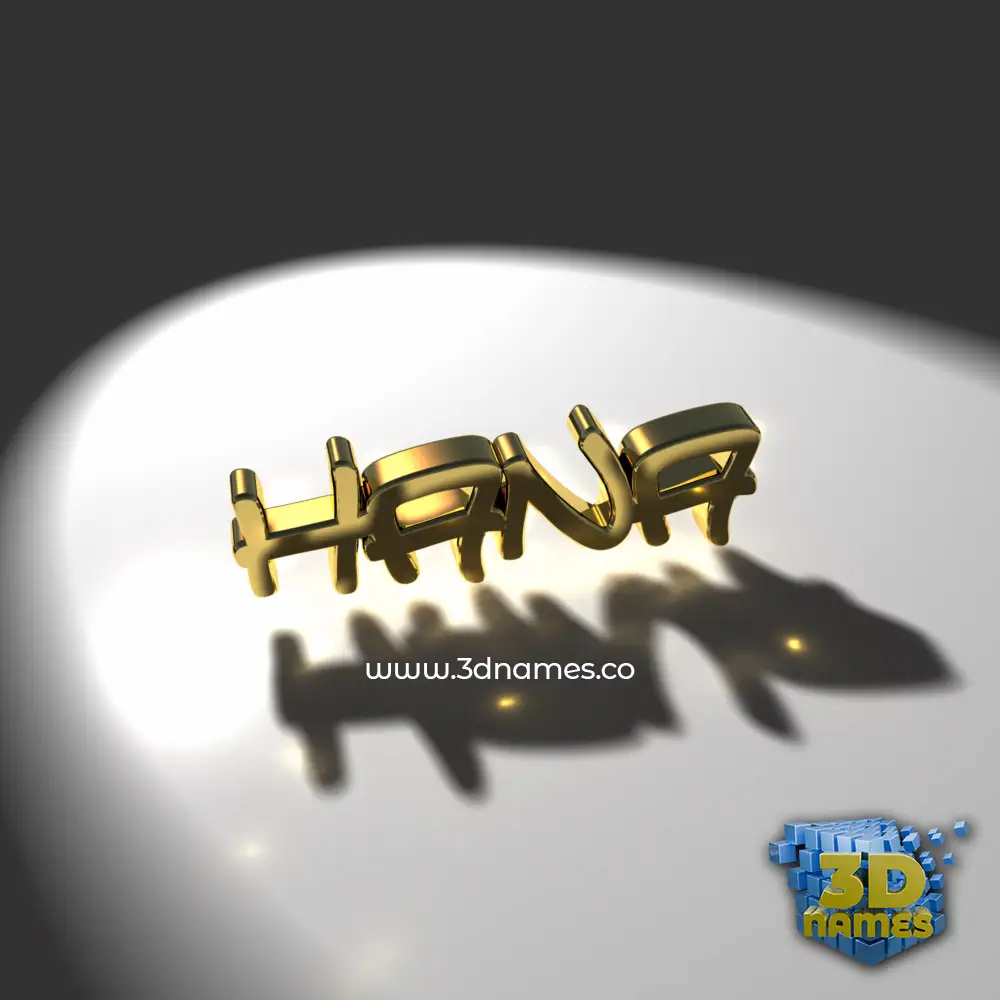 hana in Gold Shine style - 3D name wallpaper