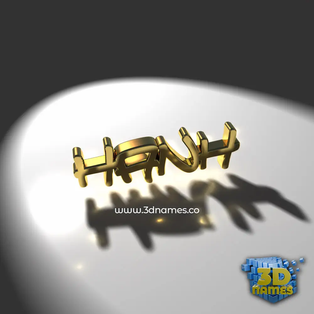 hanh in Gold Shine style - 3D name wallpaper