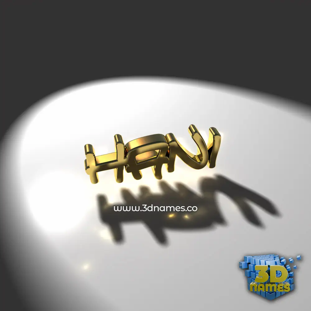 hani in Gold Shine style - 3D name wallpaper