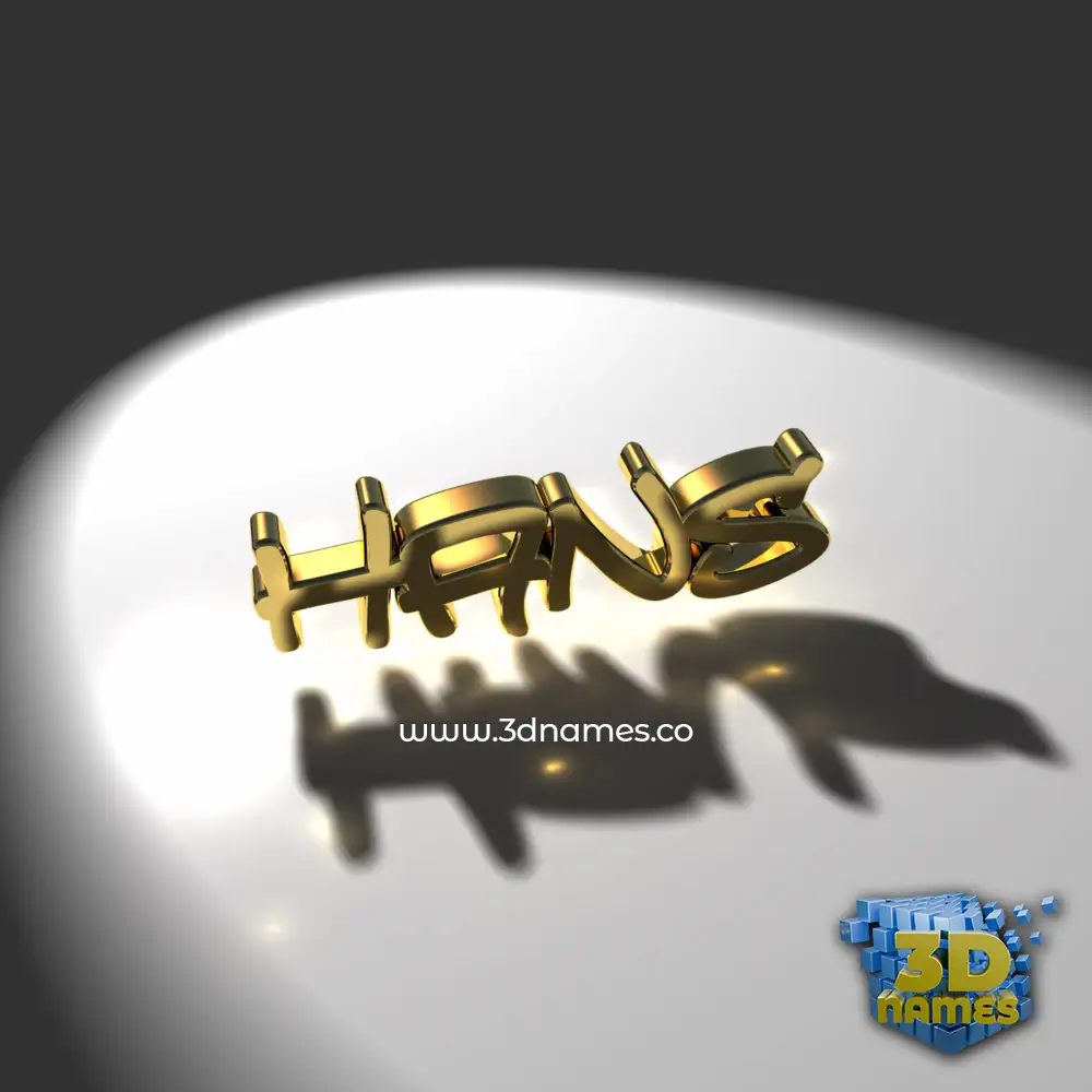 hans in Gold Shine style - 3D name wallpaper