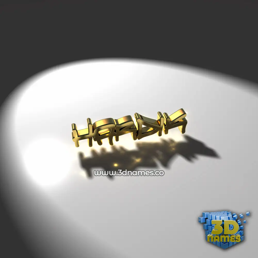 hardik in Gold Shine style - 3D name wallpaper