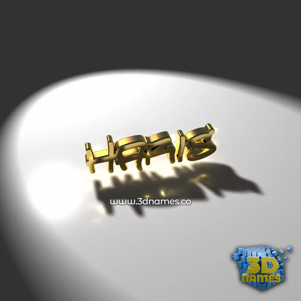 haris in Gold Shine style - 3D name wallpaper
