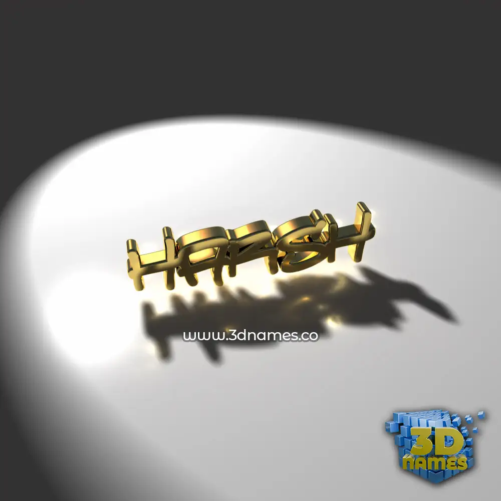harsh in Gold Shine style - 3D name wallpaper