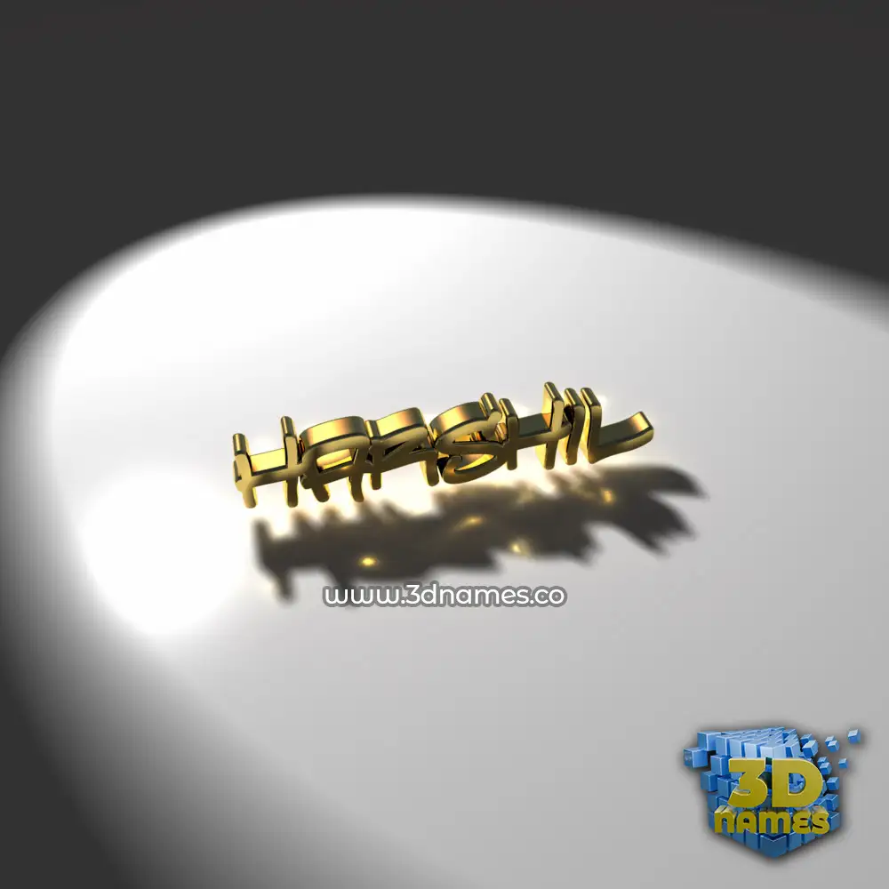 harshil in Gold Shine style - 3D name wallpaper