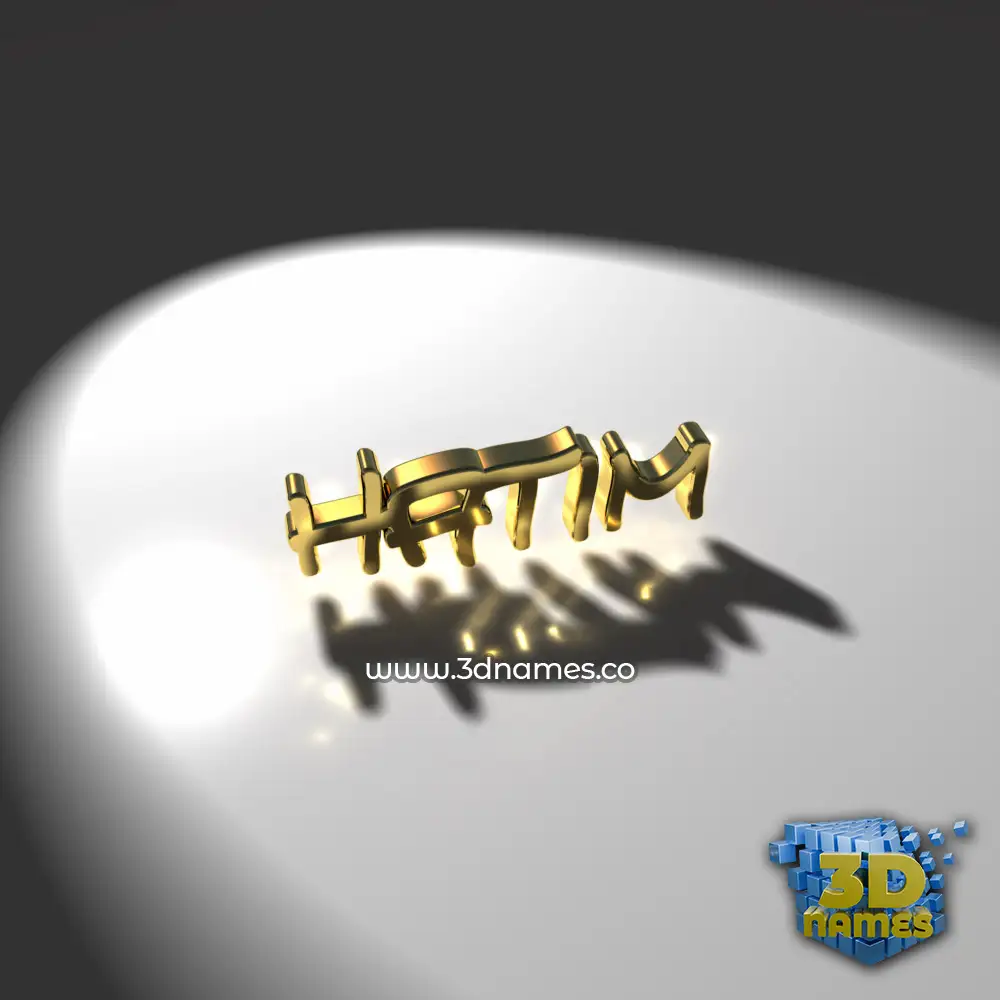 hatim in Gold Shine style - 3D name wallpaper