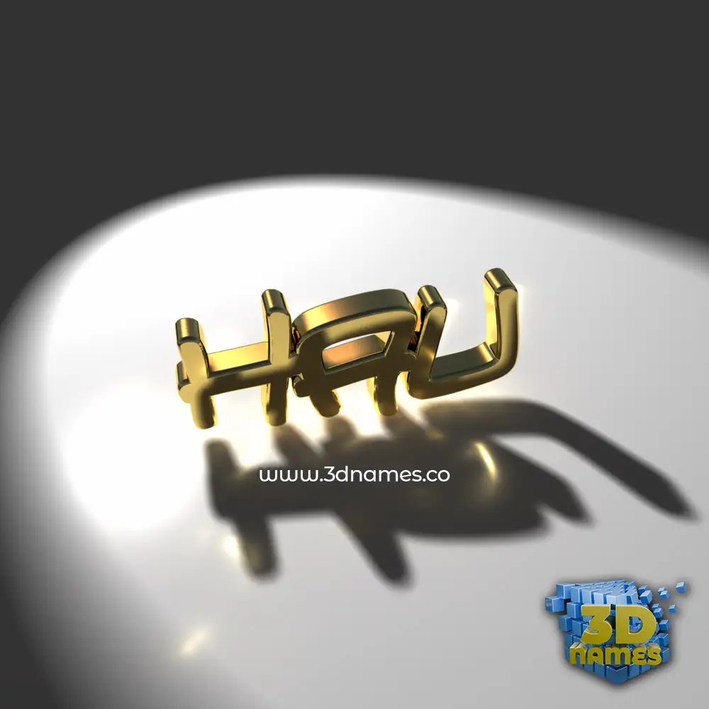 hau in Gold Shine style - 3D name wallpaper