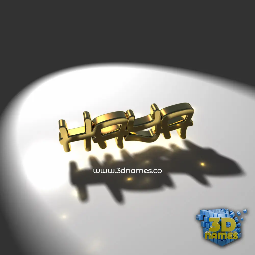 haya in Gold Shine style - 3D name wallpaper