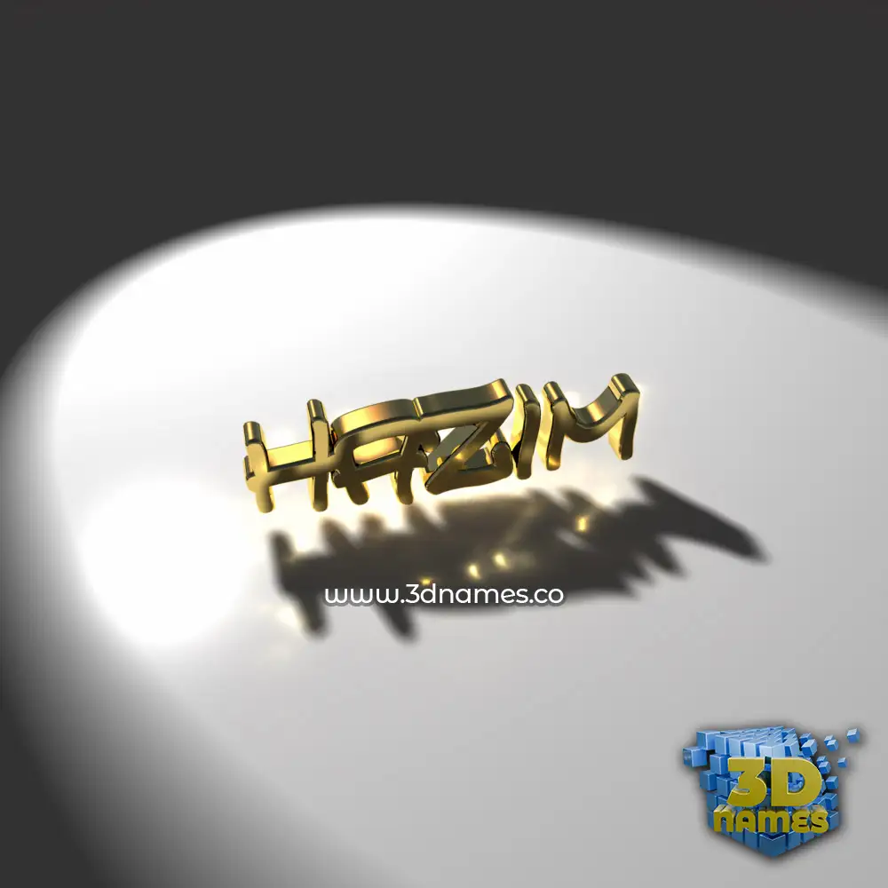 hazim in Gold Shine style - 3D name wallpaper
