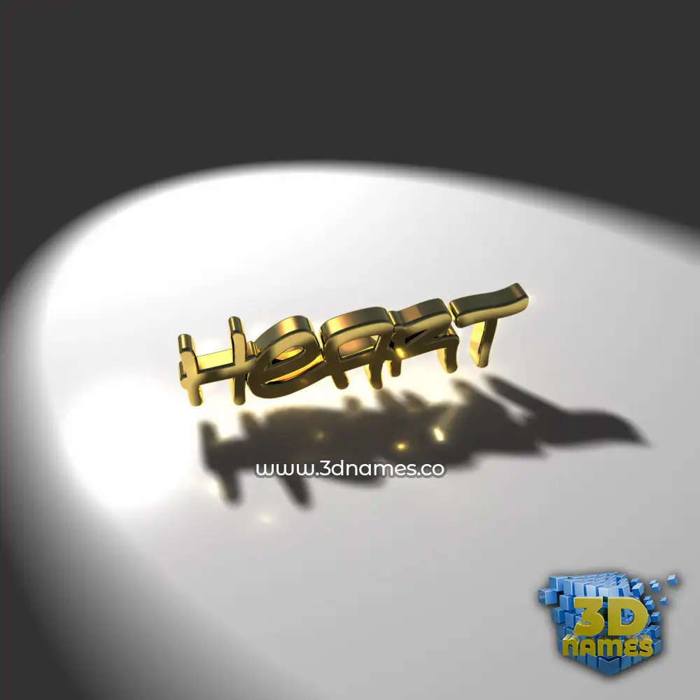 heart in Gold Shine style - 3D name wallpaper
