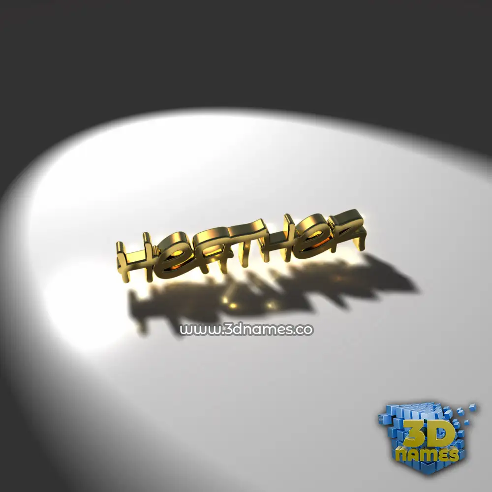heather in Gold Shine style - 3D name wallpaper