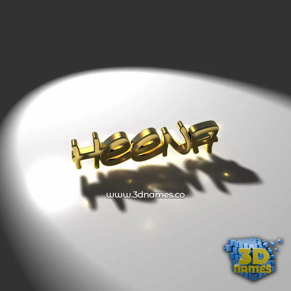 heena in Gold Shine style - 3D name wallpaper