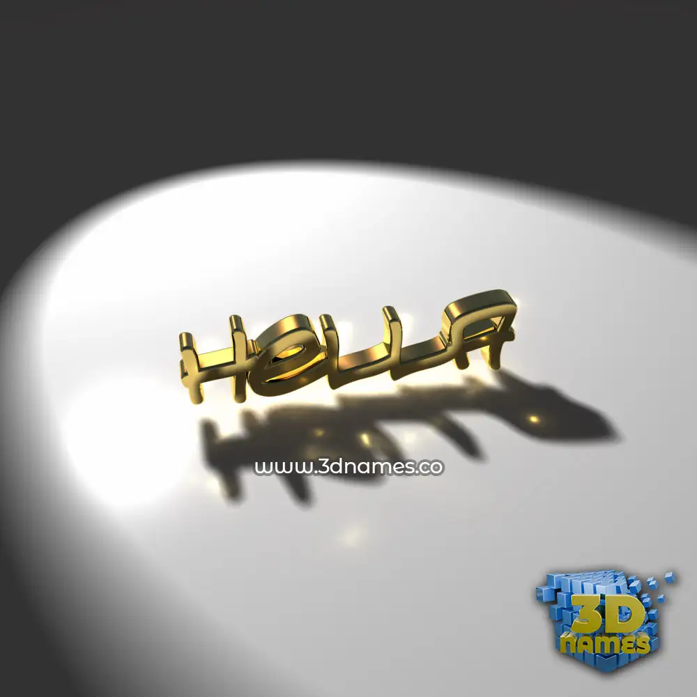 hella in Gold Shine style - 3D name wallpaper