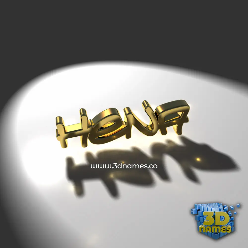 hena in Gold Shine style - 3D name wallpaper