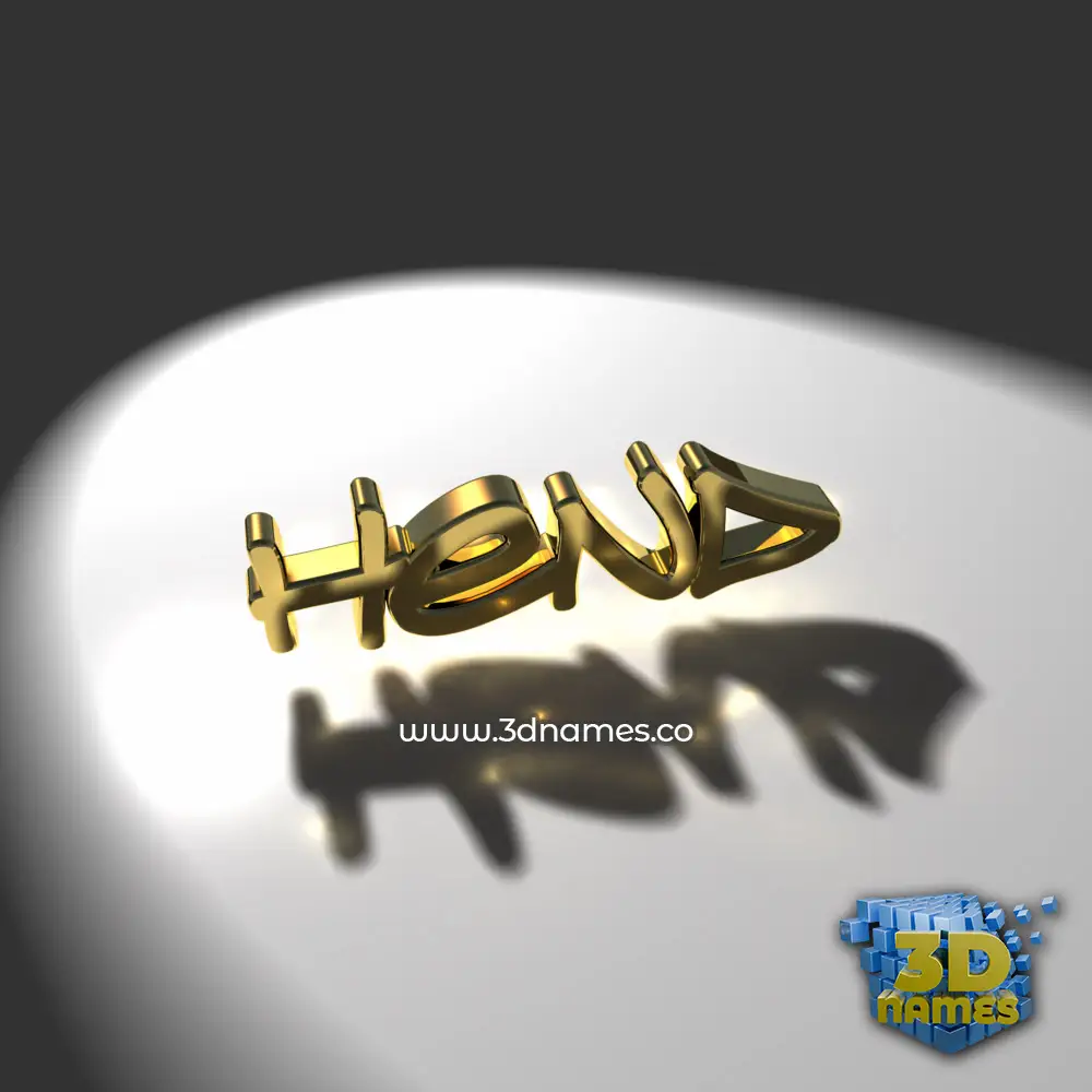 hend in Gold Shine style - 3D name wallpaper