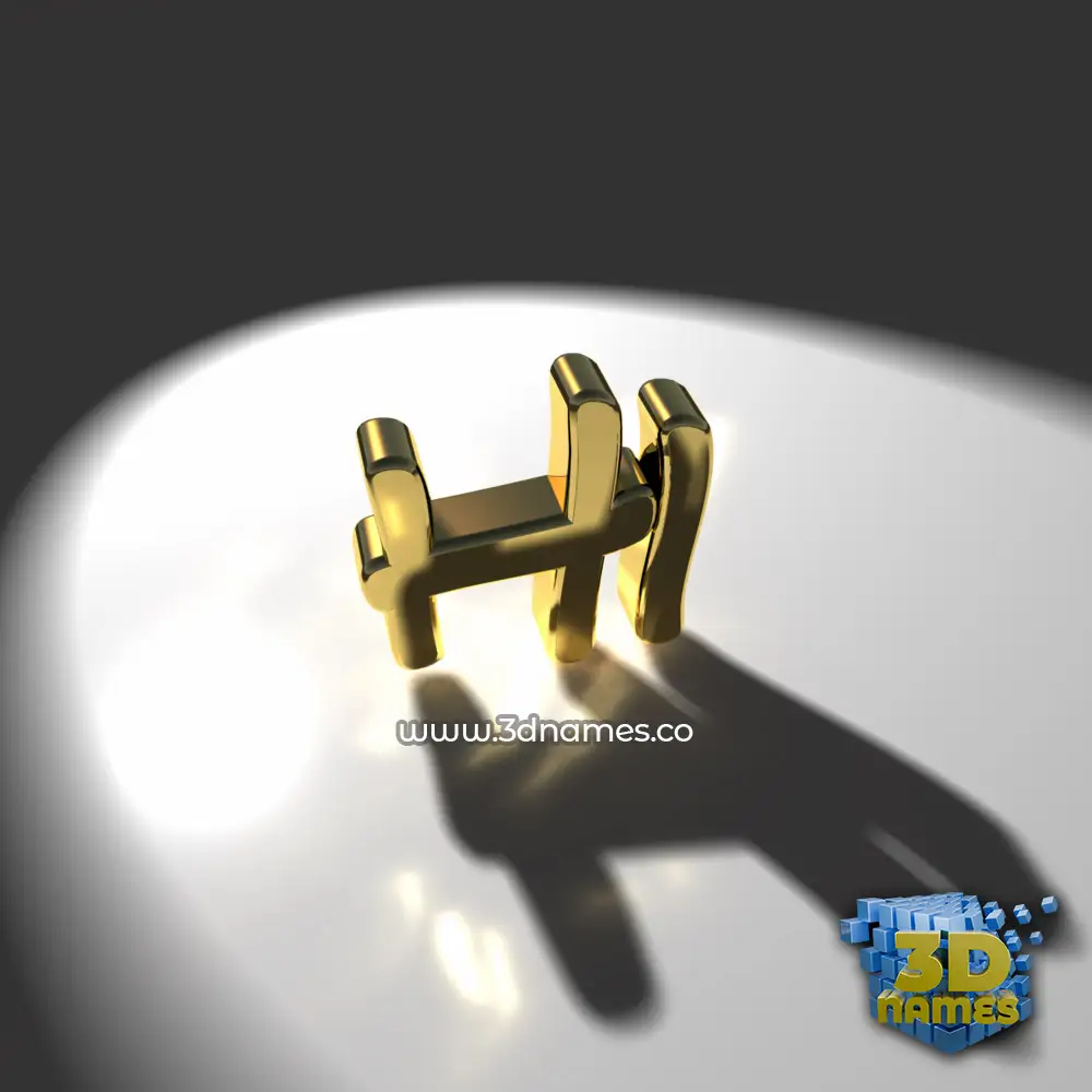 hi in Gold Shine style - 3D name wallpaper