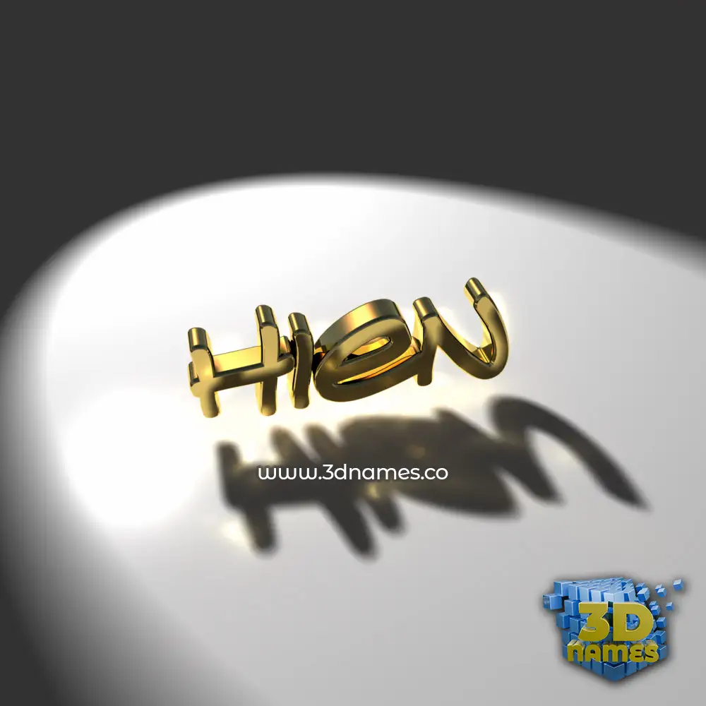 hien in Gold Shine style - 3D name wallpaper