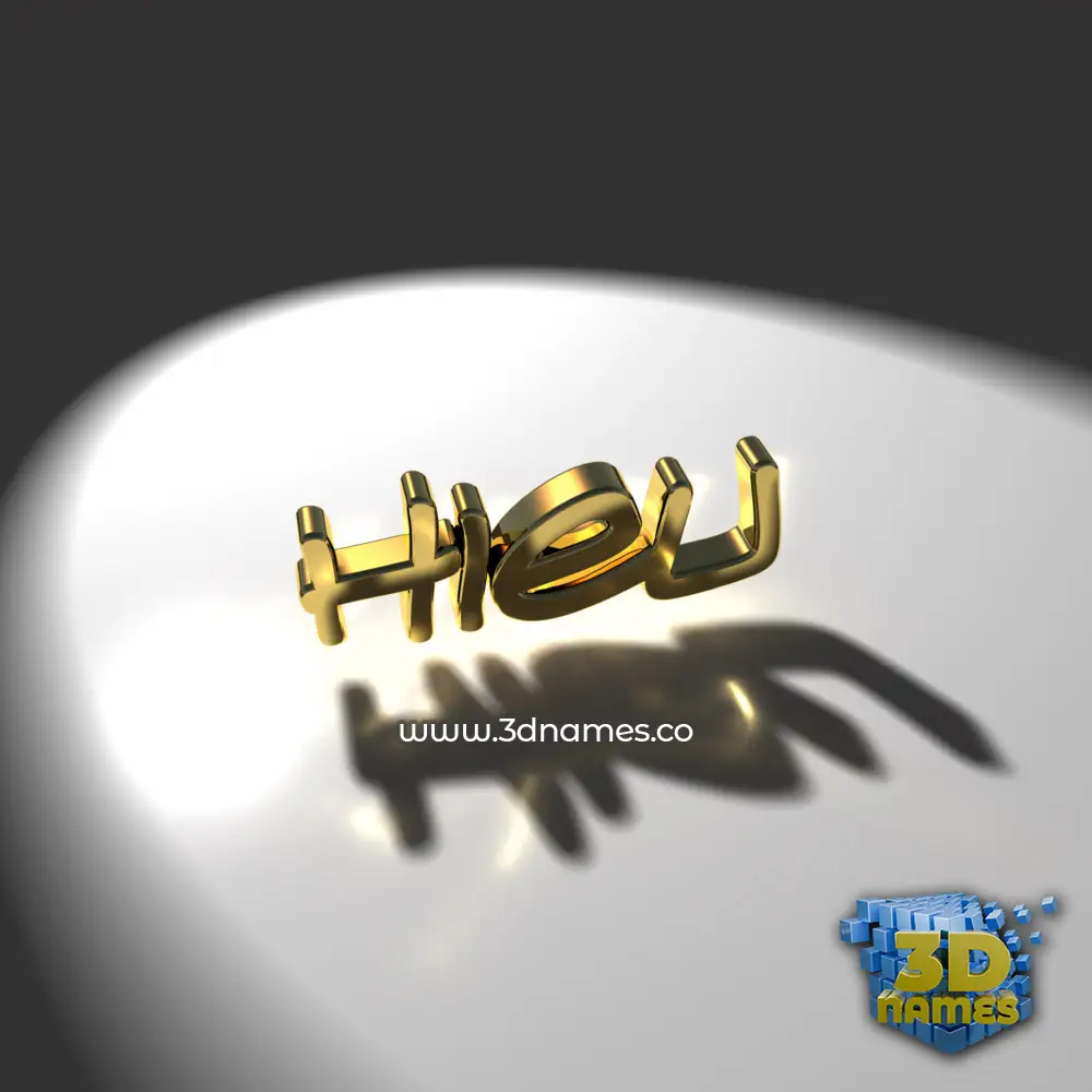 hieu in Gold Shine style - 3D name wallpaper