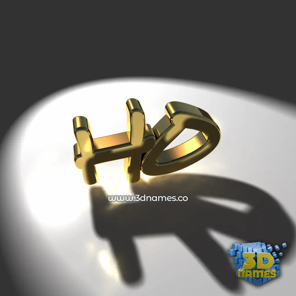 ho in Gold Shine style - 3D name wallpaper