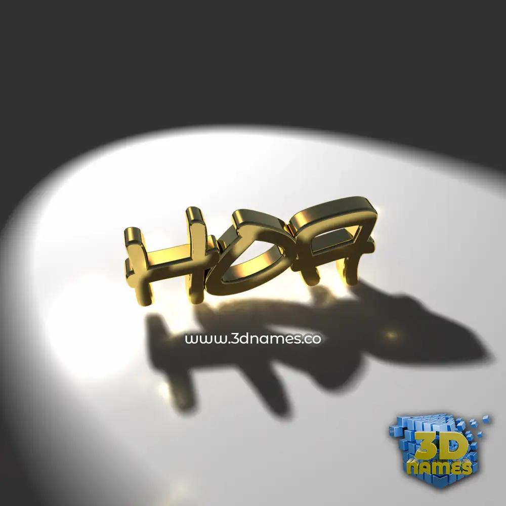 hoa in Gold Shine style - 3D name wallpaper