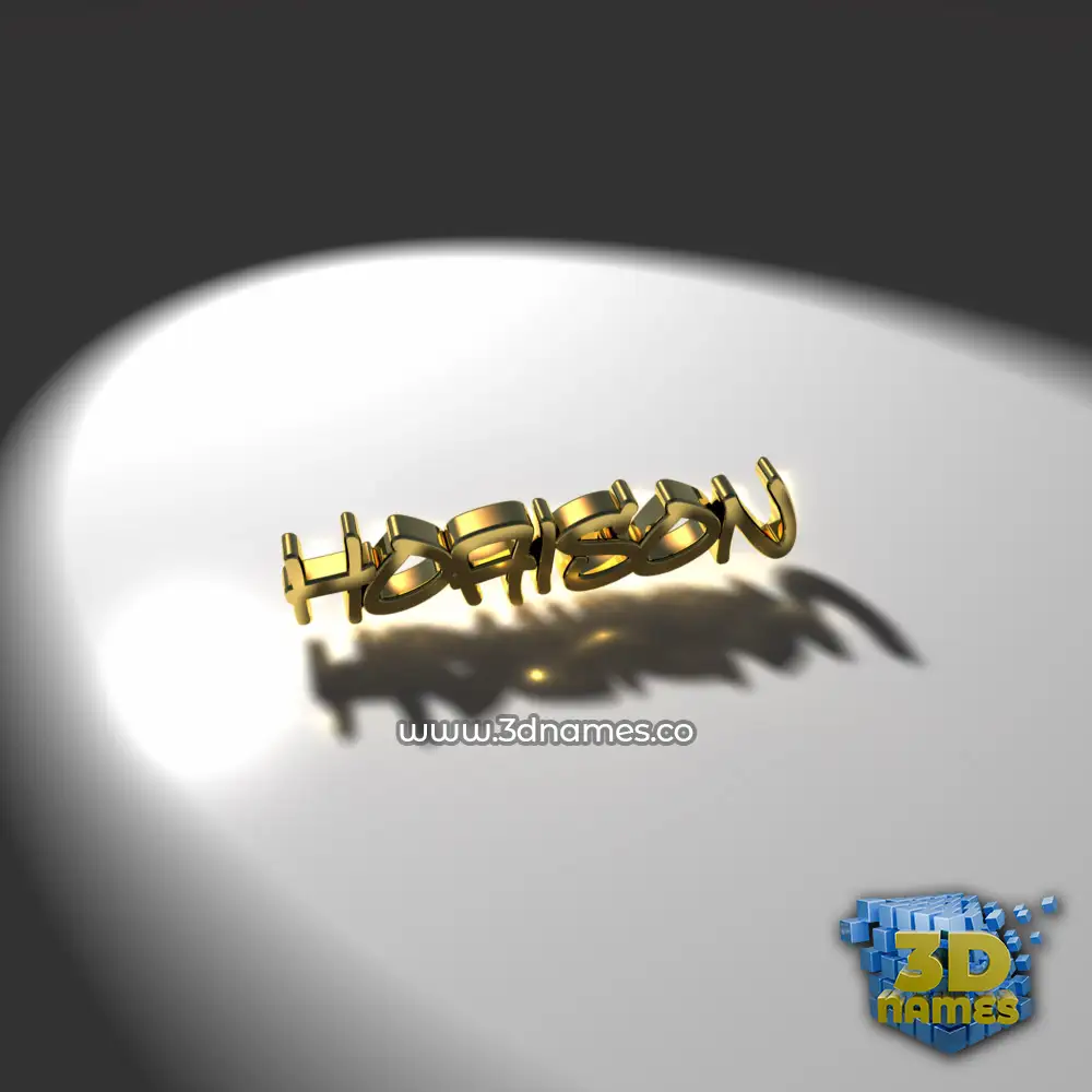 hoaison in Gold Shine style - 3D name wallpaper