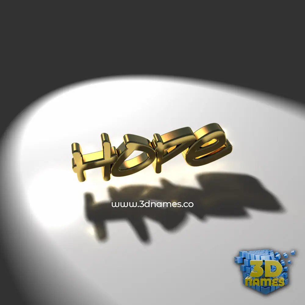 hope in Gold Shine style - 3D name wallpaper