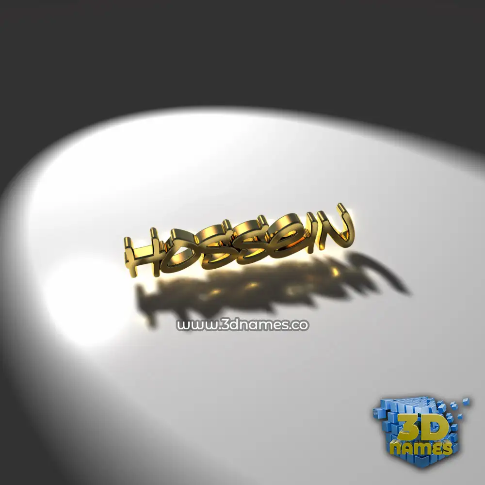 hossein in Gold Shine style - 3D name wallpaper