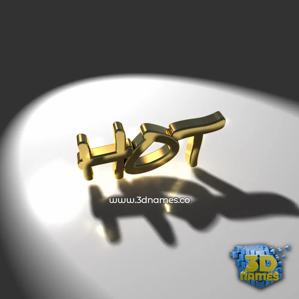 hot in Gold Shine style - 3D name wallpaper