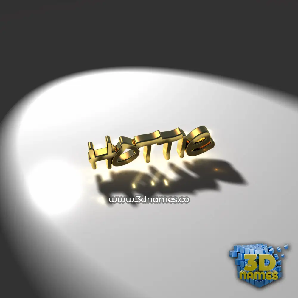 hottie in Gold Shine style - 3D name wallpaper