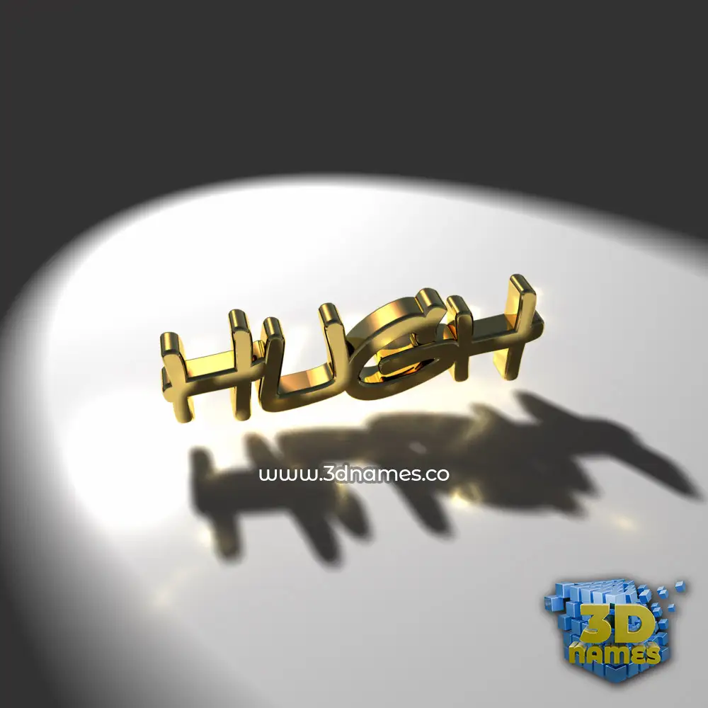 hugh in Gold Shine style - 3D name wallpaper