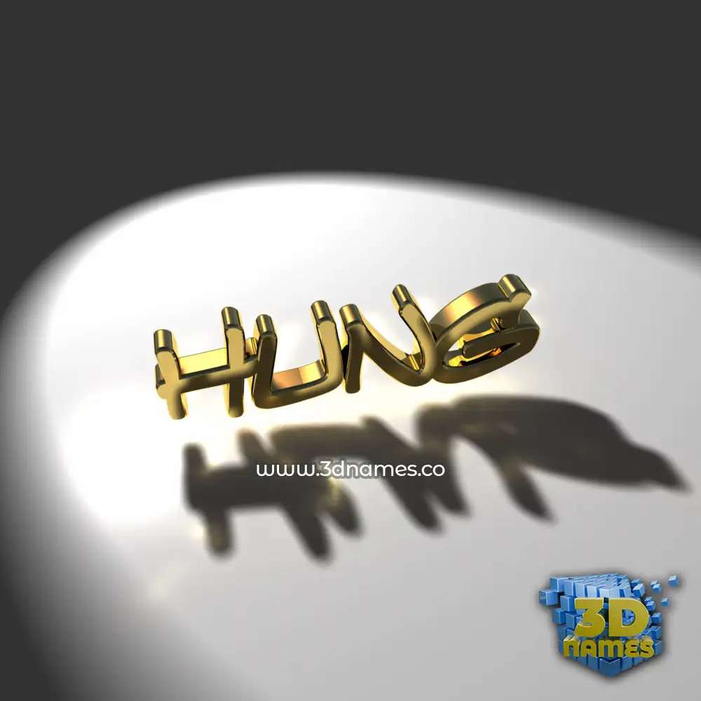 hung in Gold Shine style - 3D name wallpaper