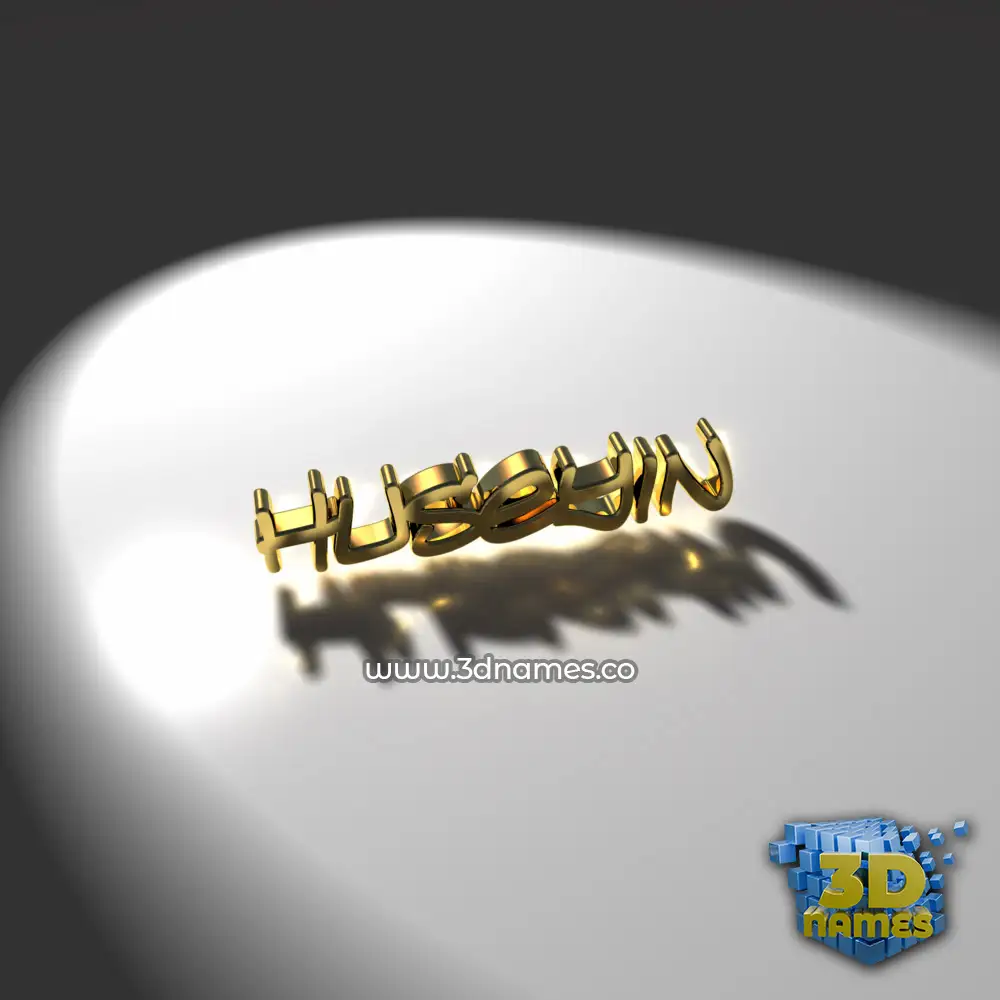 huseyin in Gold Shine style - 3D name wallpaper