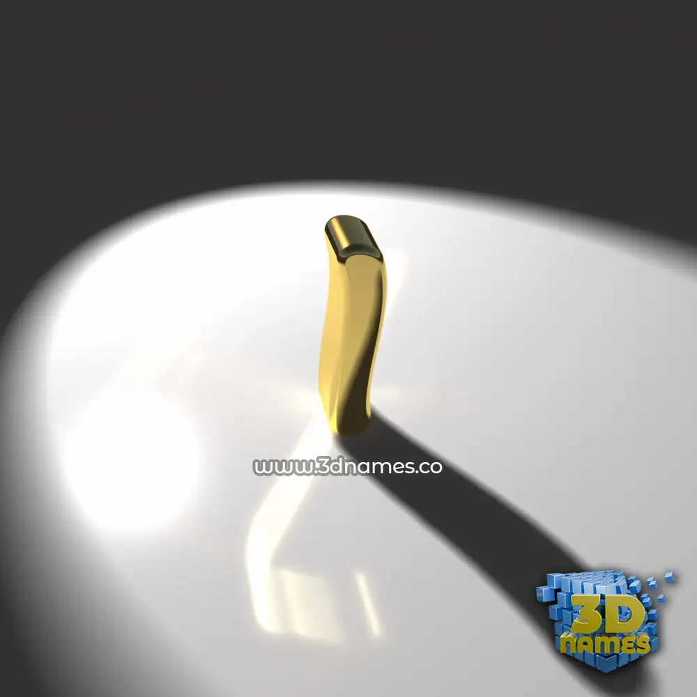 i in Gold Shine style - 3D name wallpaper