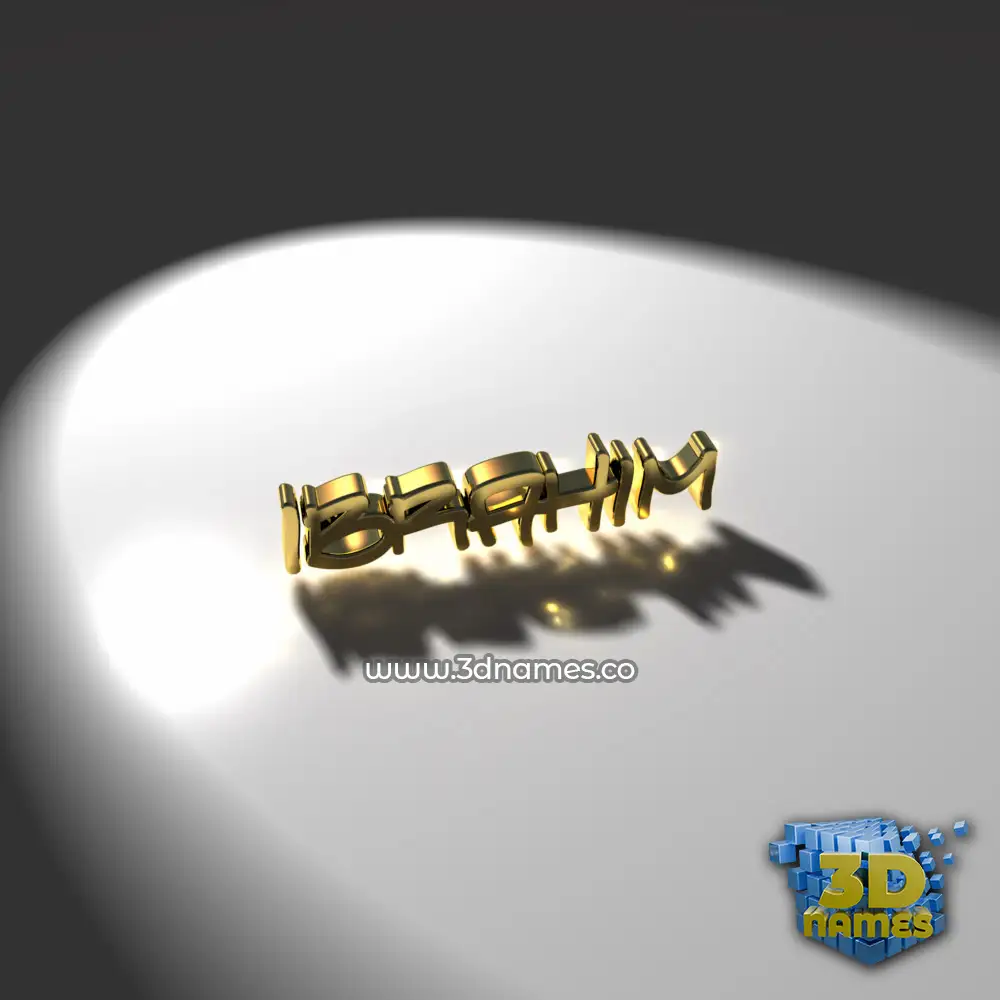 ibrahim in Gold Shine style - 3D name wallpaper