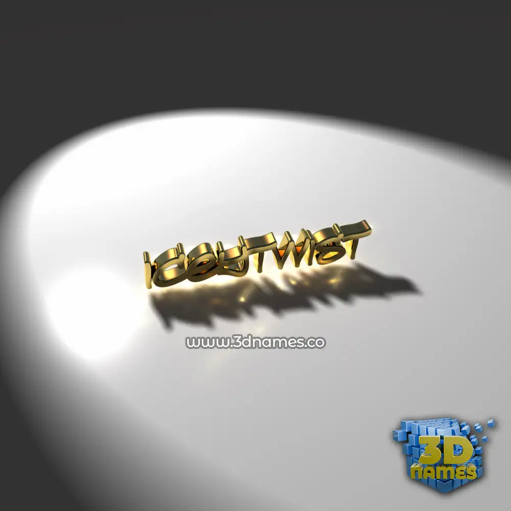 iceytwist in Gold Shine style - 3D name wallpaper