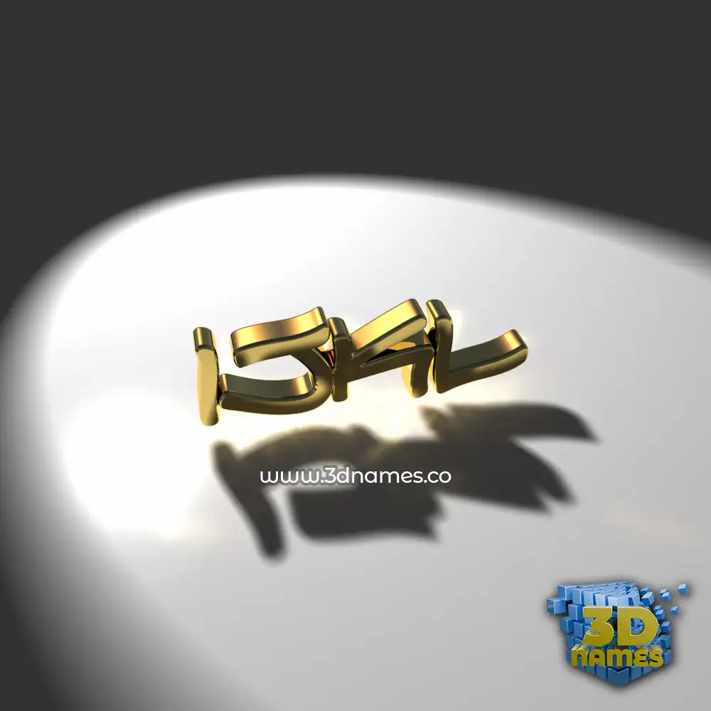 ijkl in Gold Shine style - 3D name wallpaper