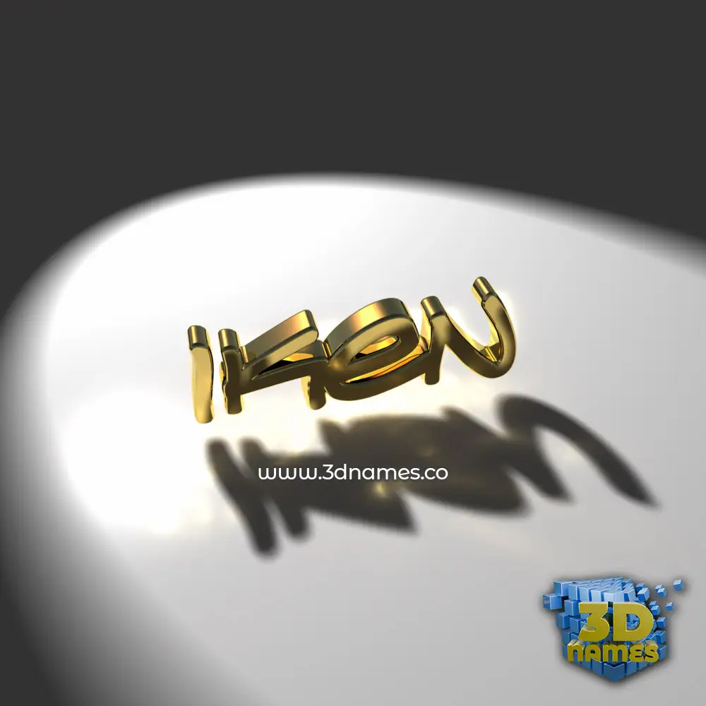iken in Gold Shine style - 3D name wallpaper