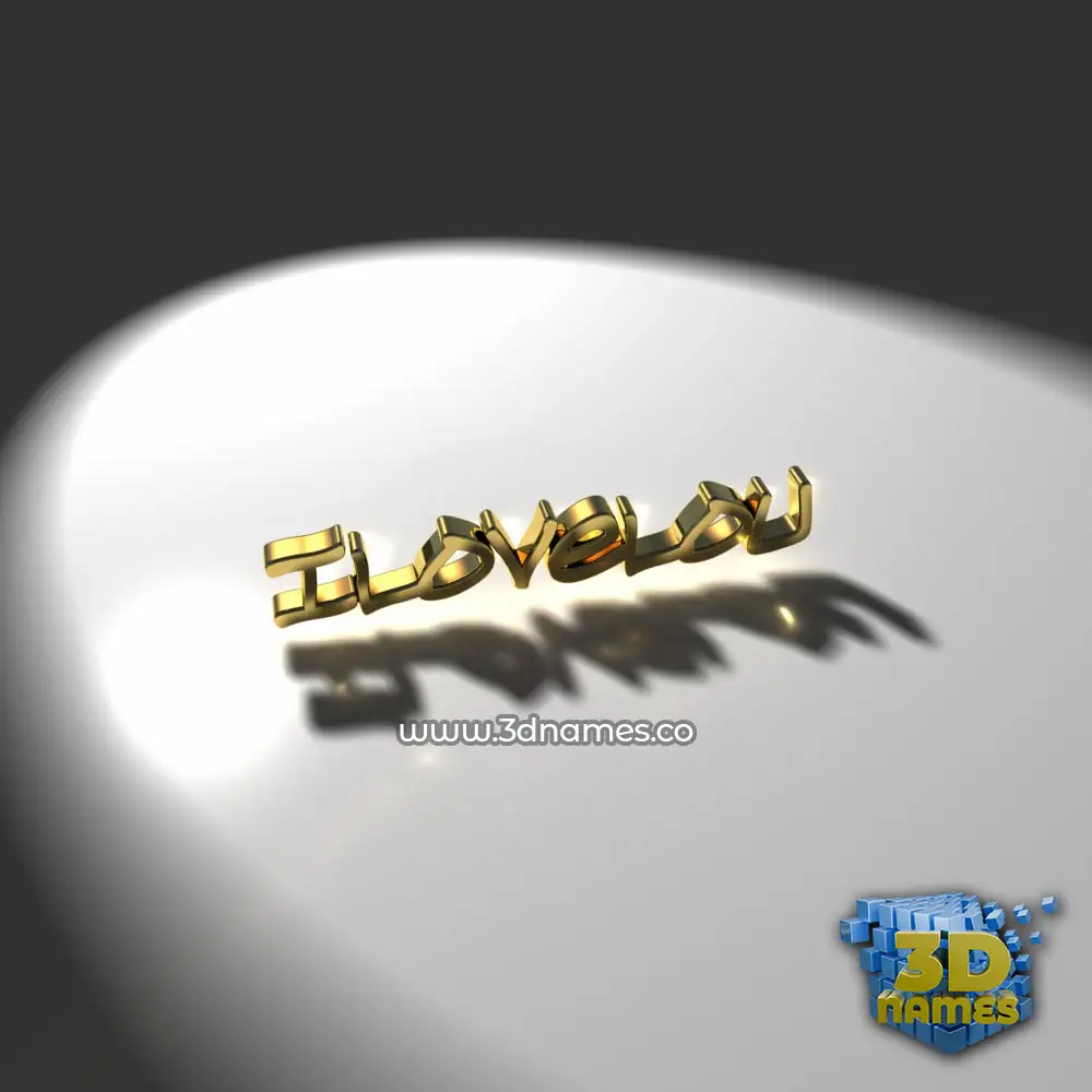 ilovelou in Gold Shine style - 3D name wallpaper