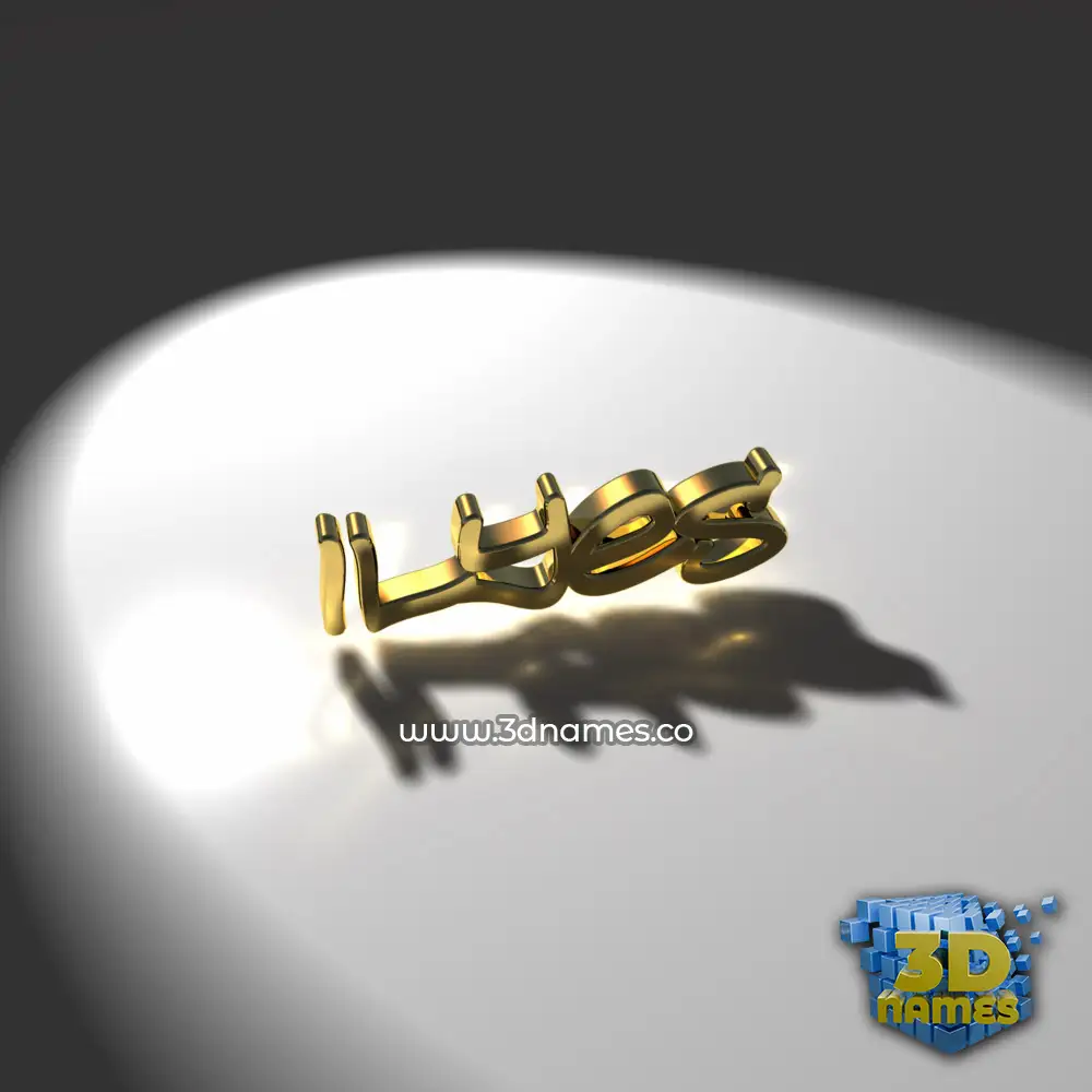 ilyes in Gold Shine style - 3D name wallpaper