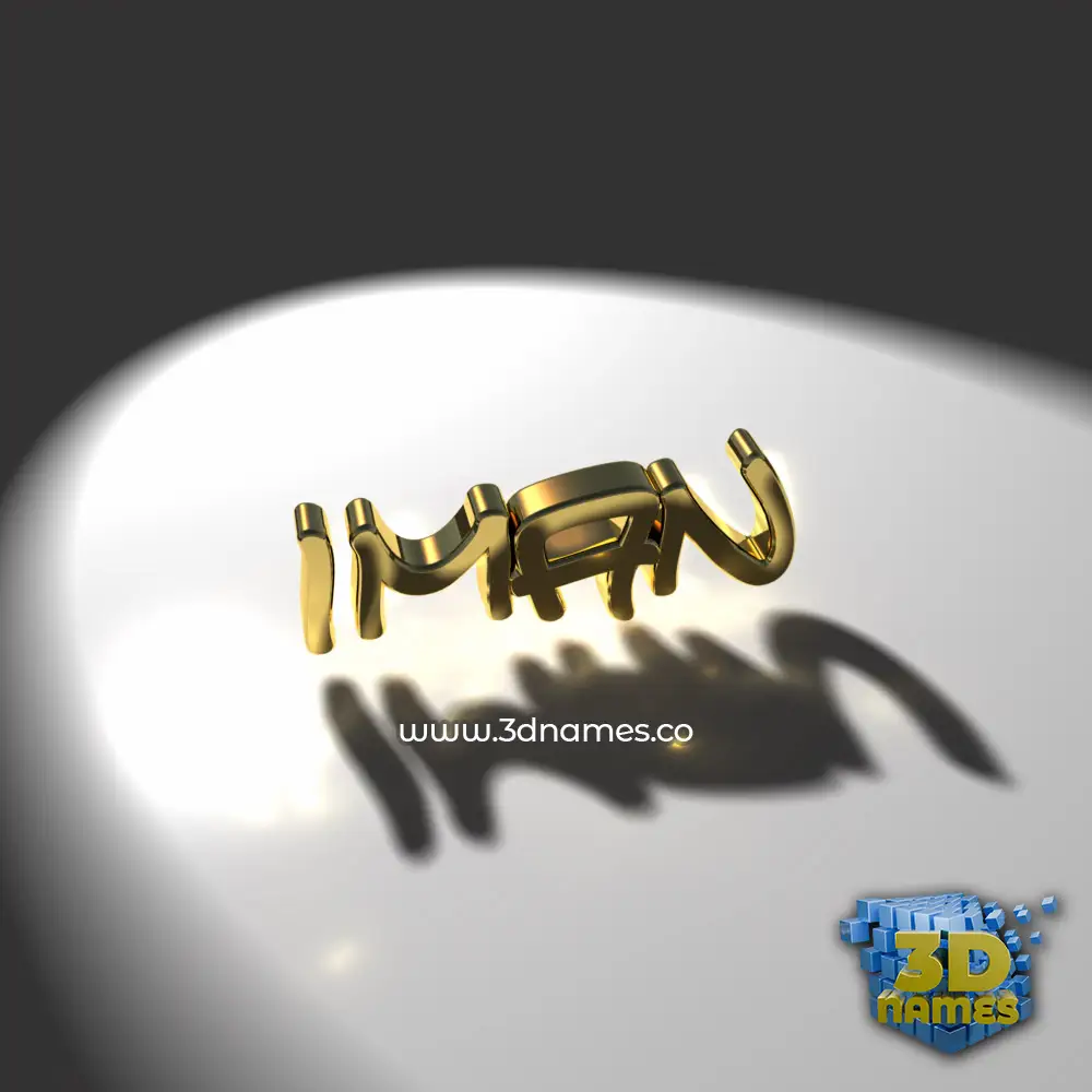 iman in Gold Shine style - 3D name wallpaper
