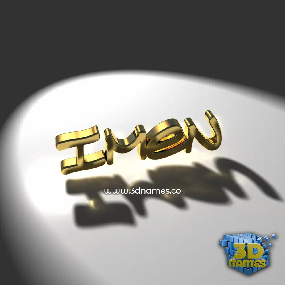 imen in Gold Shine style - 3D name wallpaper