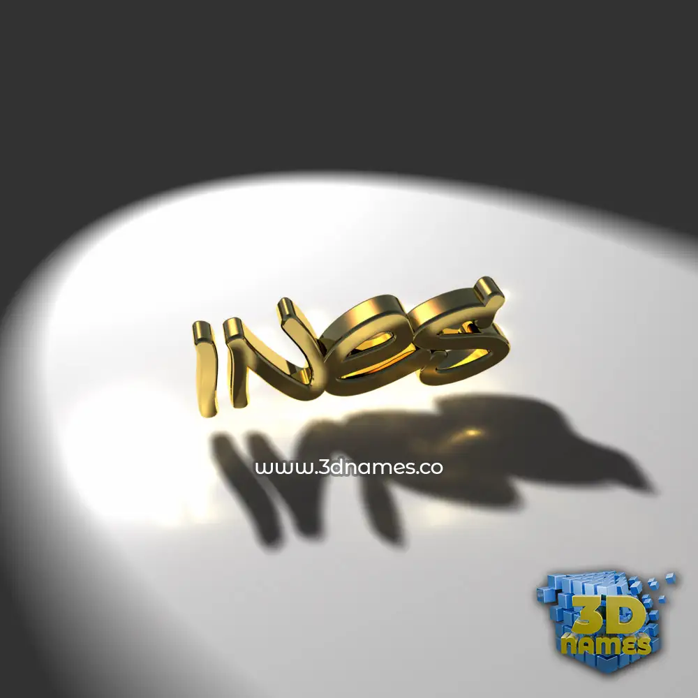 ines in Gold Shine style - 3D name wallpaper