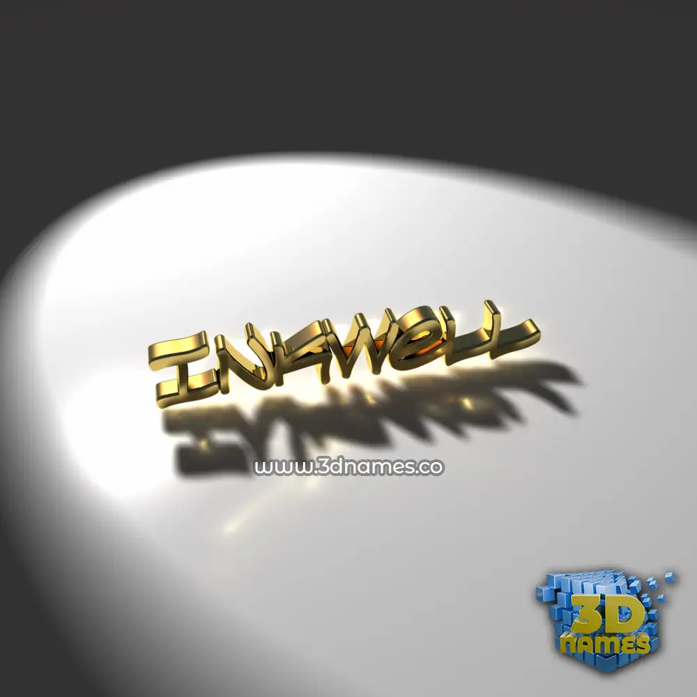 inkwell in Gold Shine style - 3D name wallpaper