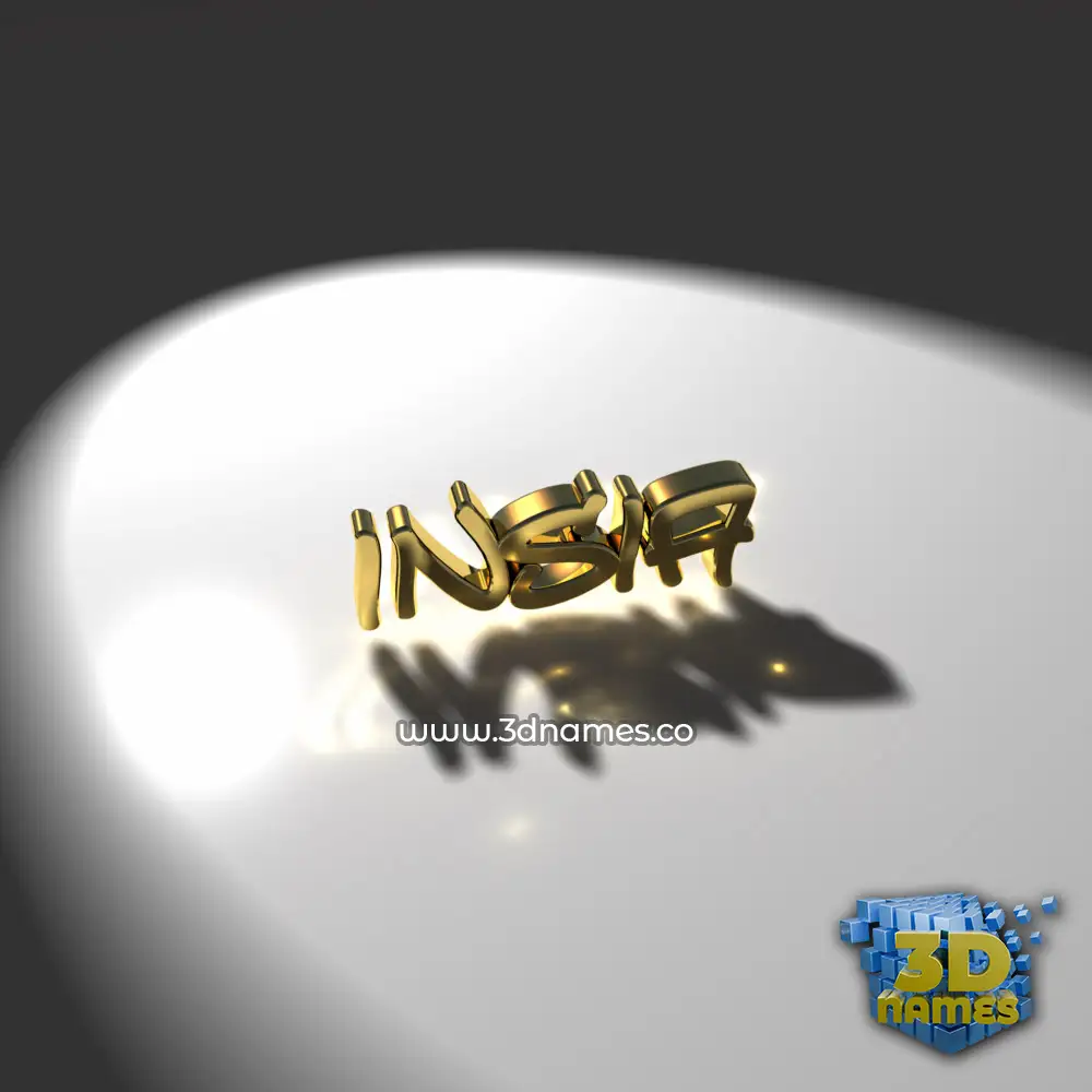 insia in Gold Shine style - 3D name wallpaper