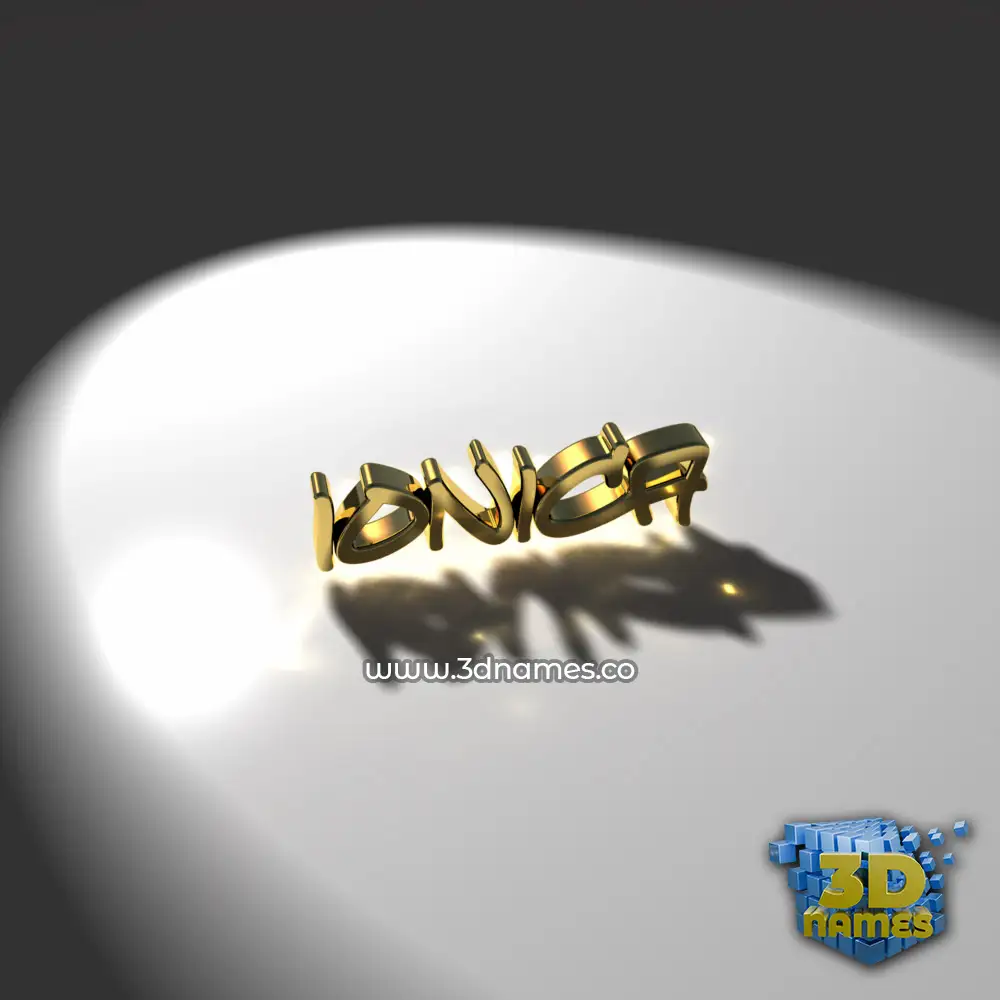 ionica in Gold Shine style - 3D name wallpaper